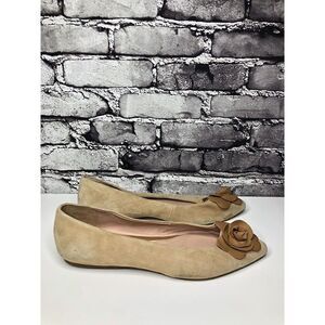 Taryn RoseFrida Beige Suede Rose Ballet Flats Shoes Sz Women’s Sz 8.5B US/38.5EU